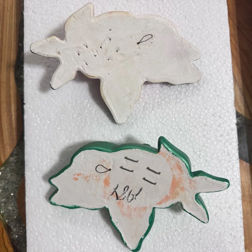 MCM Vintage 1964 Miller Studio Chalkware Fish Hanging Wall Plaques Plaster Set